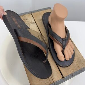 Scott Hawaii Men's Leather Flip Flops Size 13 Sandals Beach Travel Casual Island